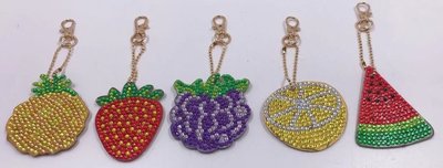 Diamond Painting Sleutelhangers Fruit (Set 5 stuks)