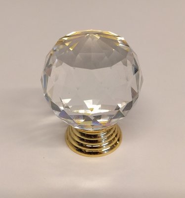 Deurknoppen 30 mm Gouden voet Kleur Crystal
