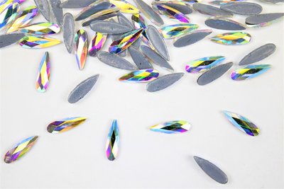 Druppel Smal 10 mm Crystal AB Hotfix Rhinestones Figuren Superior kwaliteit (1007)