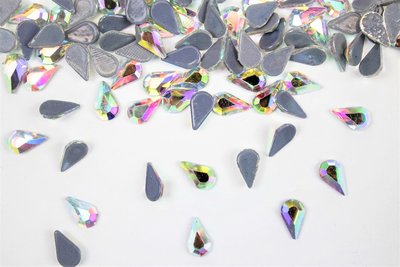 Druppel Vlak 8 mm Crystal AB Hotfix Rhinestones Figuren Superior kwaliteit (1010)