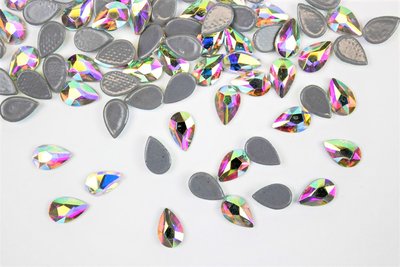 Bolle Druppel 5x8 mm Crystal AB Hotfix Rhinestones Figuren Superior kwaliteit (1015)