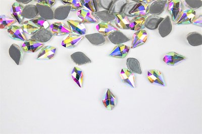 Bolle Druppel met Punt 5x8 mm Crystal AB Hotfix Rhinestones Figuren Superior kwaliteit  (1025)