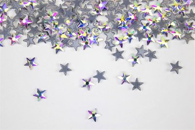 Sterretje met afgeplatte punt 5 mm Crystal AB Hotfix Rhinestones Figuren Superior kwaliteit  (1033)