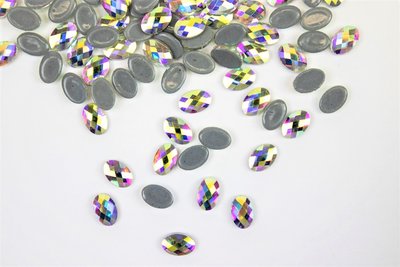 Bolle ovaal 6 mm Crystal AB Hotfix Rhinestones Figuren Superior kwaliteit (1067)