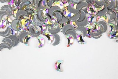 Halve Maan 8 mm Crystal AB Hotfix Rhinestones Figuren Superior kwaliteit (1066)