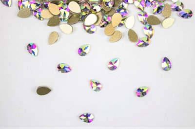 Bolle Druppel 6 mm Crystal AB Non hotfix Rhinestones figuren Superior Glamour kwaliteit (5002)