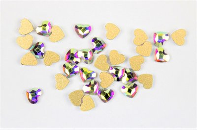 Hartje 4 mm Crystal AB Non hotfix Rhinestones figuren Superior Glamour kwaliteit (5046)