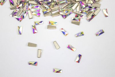 Smalle Trapeze 6 mm Crystal AB Non hotfix Rhinestones figuren Superior Glamour kwaliteit (5084) (per 36 stuks)