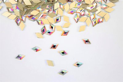 Ruitje 7 mm Crystal AB Non hotfix Rhinestones figuren Superior Glamour kwaliteit (5088)