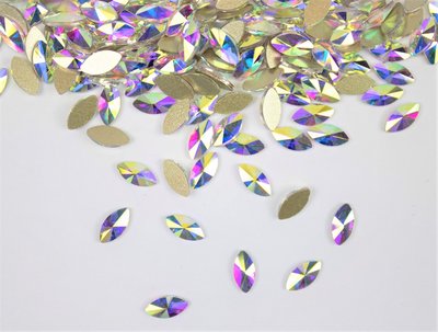 Puntig Oog 8 mm Crystal AB Non hotfix Rhinestones figuren Superior Glamour kwaliteit (5017)