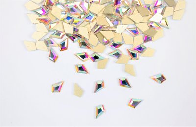 Hoekige Druppel 8 mm Crystal AB Non hotfix Rhinestones figuren Superior Glamour kwaliteit (5100)