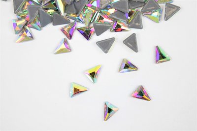 Ongelijk Driehoekje 7 mm Crystal AB Hotfix Rhinestones Figuren Superior kwaliteit (1114) (op=op) (per 36 stuks)