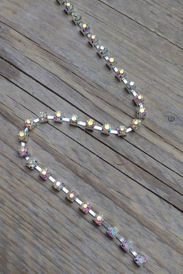 Strassketting 5 mm (SS20) Crystal AB - Silver Cup