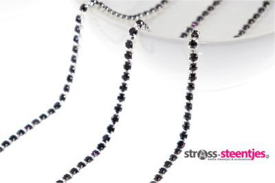 Strassketting 2.8 mm (SS10) Amethyst - Silver Cup