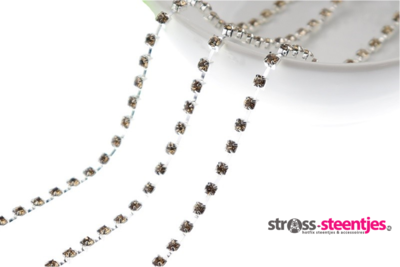 Strassketting 2.8 mm (SS10) Gold - Silver Cup