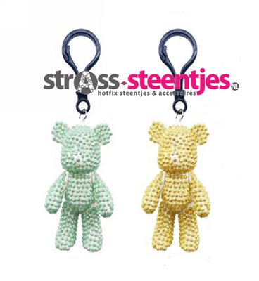 Diamond Painting Sleutelhangers 3D - Beren groen en geel (Set 2 stuks)