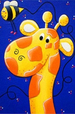 Diamond Painting op schildersezeltje - Grappige Giraffe 10x15 cm (Partial)