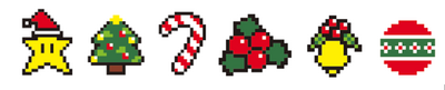 Diamond Painting Stickers - Set Kerstfiguurtjes (o.a. zuurstokje) - 6 stuks