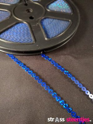 Strijkbare Pailletten per rol kleur blauw