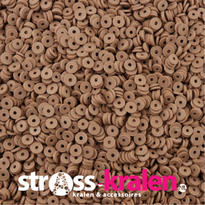 Katsuki polymeer disc kralen (6 mm) Chocolate ca. 1000 stuks