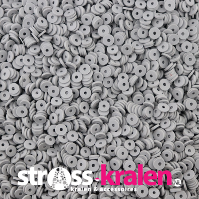 Katsuki polymeer disc kralen (6 mm) Mouse Grey ca. 1000 stuks