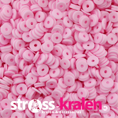 Katsuki polymeer disc kralen (6 mm) Flamingo Pink ca. 1000 stuks
