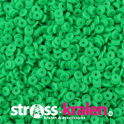 Katsuki polymeer disc kralen (6 mm) Grass Green ca. 1000 stuks
