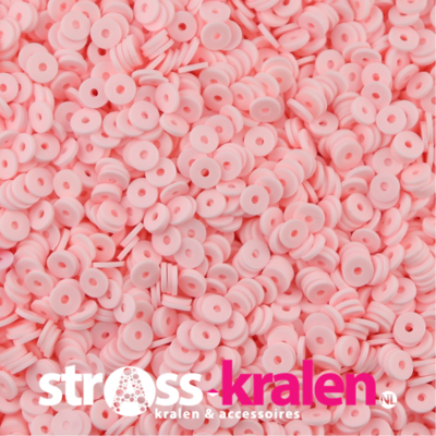 Katsuki polymeer disc kralen (6 mm) Baby Pink ca. 1000 stuks