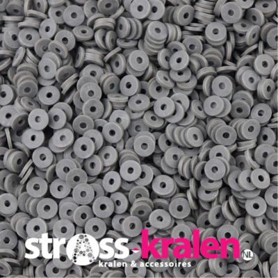 Katsuki polymeer disc kralen (6 mm) Stone Grey ca. 1000 stuks