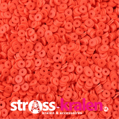 Katsuki polymeer disc kralen (6 mm) Coral Red ca. 1000 stuks