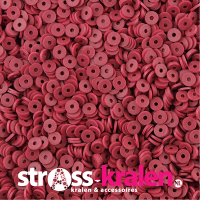 Katsuki polymeer disc kralen (6 mm) Wine Red ca. 1000 stuks