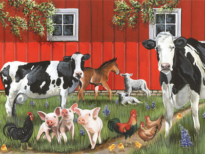 Diamond Painting pakket - Kinderboerderij 60X45 cm (full)