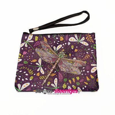 Diamond Painting Etui Groot / Mini Tasje - Libelle 20x16 cm