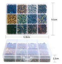 Facet kralen set (4mm) 12 vakjes - metallic en olieglans