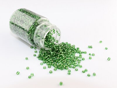 Rocailles kralen (2 mm) Transparant Groen (27 gram) per potje ROCP2012