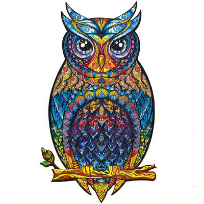 Puzzel Charming Owl / Charmante Uil - 186 stukjes - Medium 21x35cm Unidragon™ - hout