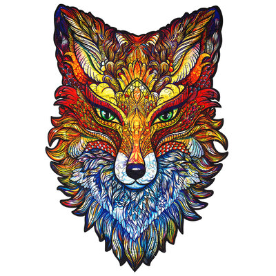 UNIDRAGON™ Puzzel Fiery Fox / Vurige Vos - 107 stukjes - Small 16x24cm - hout