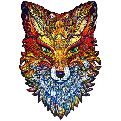 UNIDRAGON™ Puzzel Fiery Fox / Vurige Vos - 197 stukjes - Medium 22x32cm - hout