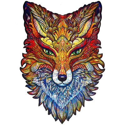 UNIDRAGON™ Puzzel Fiery Fox / Vurige Vos - 308 stukjes - King Size 27x40cm - hout