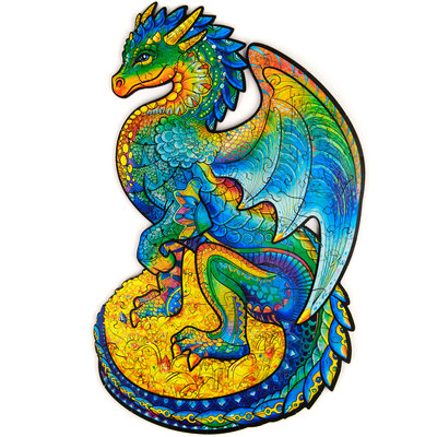 UNIDRAGON™ Puzzel Guarding Dragon / Bewakingsdraak - 97 stukjes - Small 16x26cm - hout