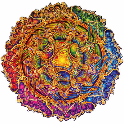 UNIDRAGON™ Puzzel Inexhausible Abundance Mandala / Onuitputtelijke Overvloed Mandala - 700 stukjes - Royal Size 45cm - hout