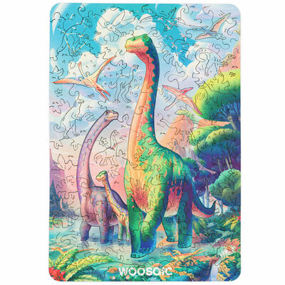 3D Puzzel Dino Diplodocus - 100 stukjes - One Size 18.9x26,7cm Unidragon™ - hout