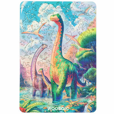 UNIDRAGON™ 3D Puzzel Dino Diplodocus - 100 stukjes - One Size 18.9x26,7cm - hout