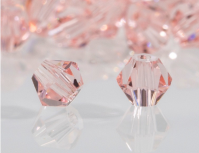 Facet kralen glas rondelle (konisch) 3 mm - Oud Roze (per 144 stuks)