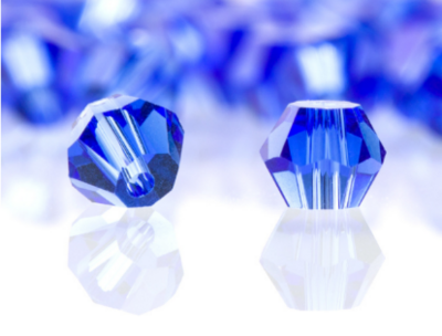 Facet kralen glas rondelle (konisch) 3 mm - Sapphire (per 144 stuks)