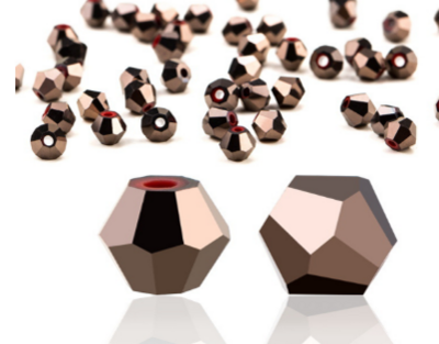 Metallic Amethyst Facet kralen glas rondelle (konisch) 4 mm (per 144 stuks)