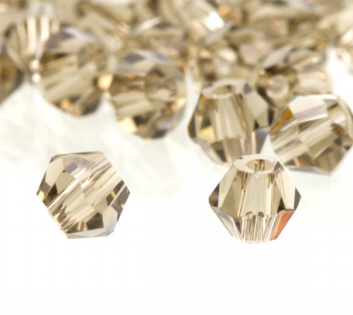 Facet kralen glas rondelle (konisch) 3 mm - Smoked Topaz (per 144 stuks)