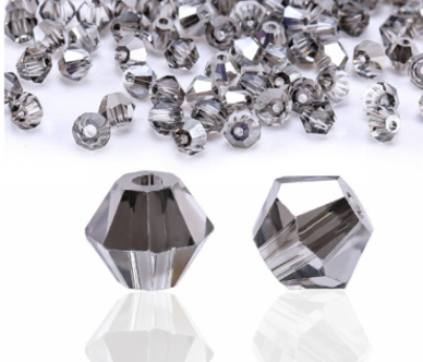 Facet kralen glas rondelle (konisch) 4 mm - Black Diamond (per 144 stuks)