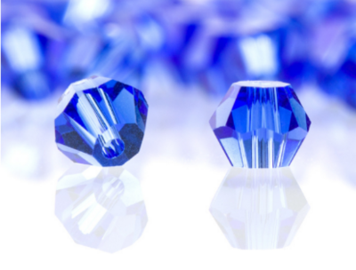Sapphire Facet kralen glas rondelle (konisch) 4 mm (per 144 stuks)