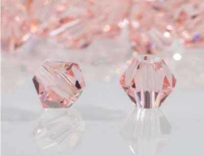 Oud Roze Facet kralen glas rondelle (konisch) 4 mm (per 144 stuks)